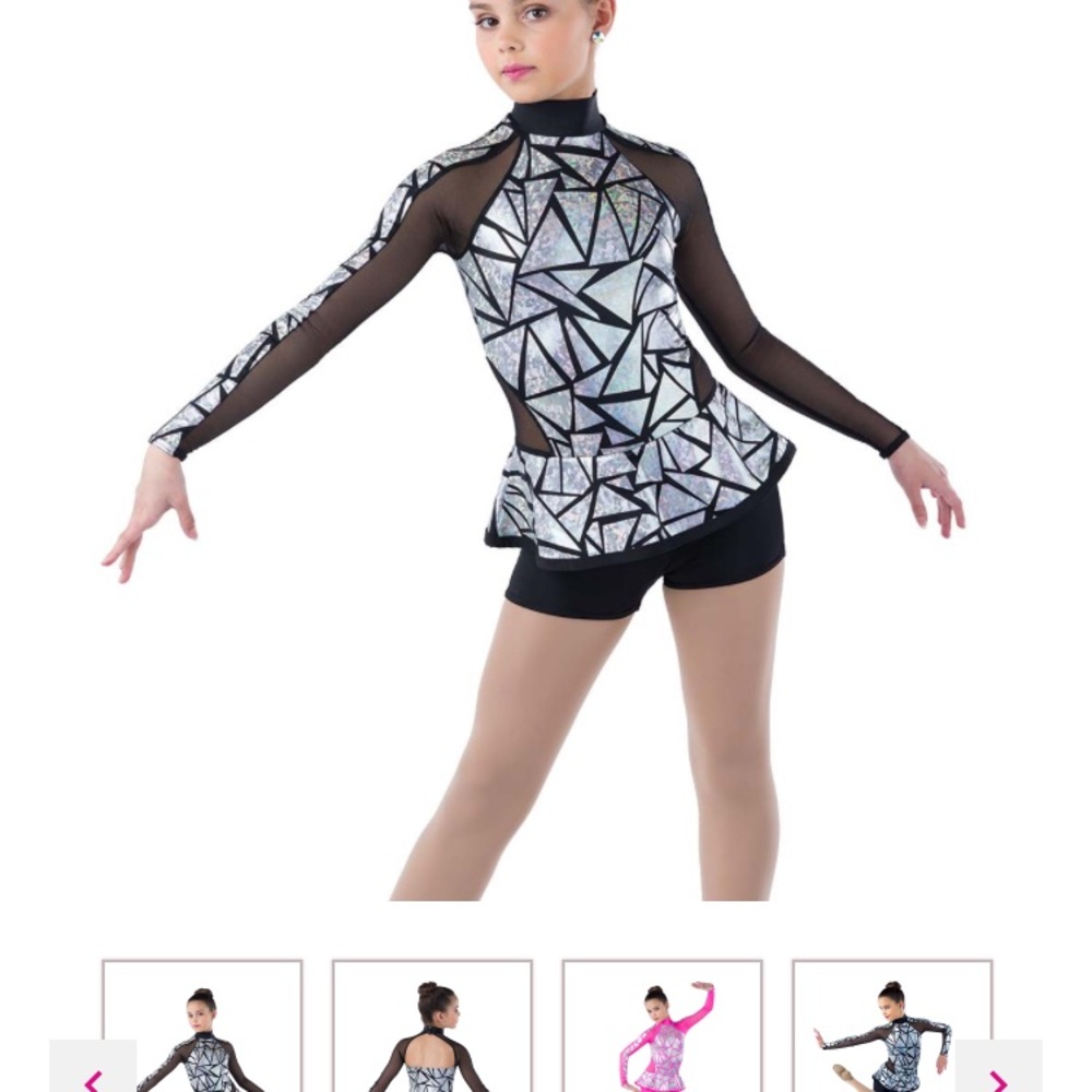 Wish Black and White Patterned Leotard. Dance costume. Large Child.